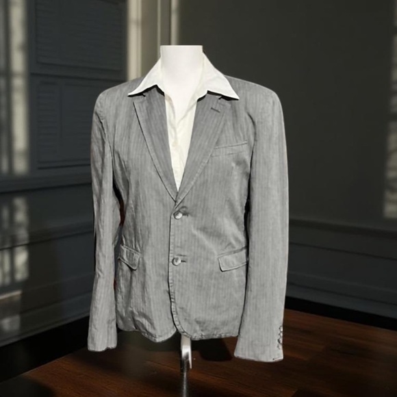 Dolce & Gabbana Pinstriped Grey Blazer Jacket GUC Small - Picture 7 of 10